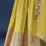 Corn Yellow Silk Lehenga Set