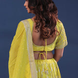 Corn Yellow Silk Lehenga Set