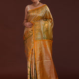 Orange Kanjivaram Tissue Designer Saree