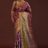 Barossa Magenta Red Kanjivaram Silk