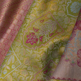 Light Green Kanjivaram Tissue Saree With Meenakari Border