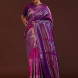 Grape Purple Kanjivaram Tissue Designer Saree