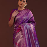 Grape Purple Kanjivaram Tissue Designer Saree
