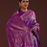 Grape Purple Kanjivaram Tissue Designer Saree