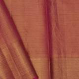 Deep Pink Kanjivaram Tissue Saree With Stripes