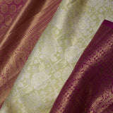 Pastel Green Kanjivaram Saree With Contrast Border.
