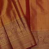 Soft Lime Green Kanjivaram Tissue Silk Saree With Bright Orange Border