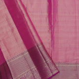 Lime Green Kanjivaram Tissue Silk Saree With Contrast Megenta Border