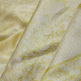 Gold Kanjivaram Tissue Saree With Silver Zari Work