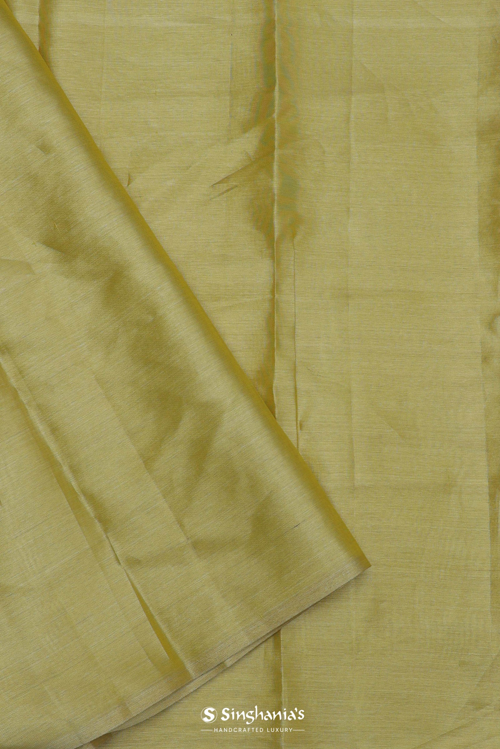 Gold Kanjivaram Tissue Saree With Silver Zari Work