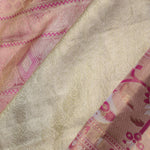 Beige Kanjivaram Tissue Silk Saree With Pink Border
