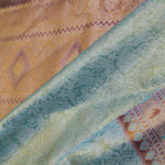 Mint Green Kanjivaram Tissue Silk Saree With Brown Border