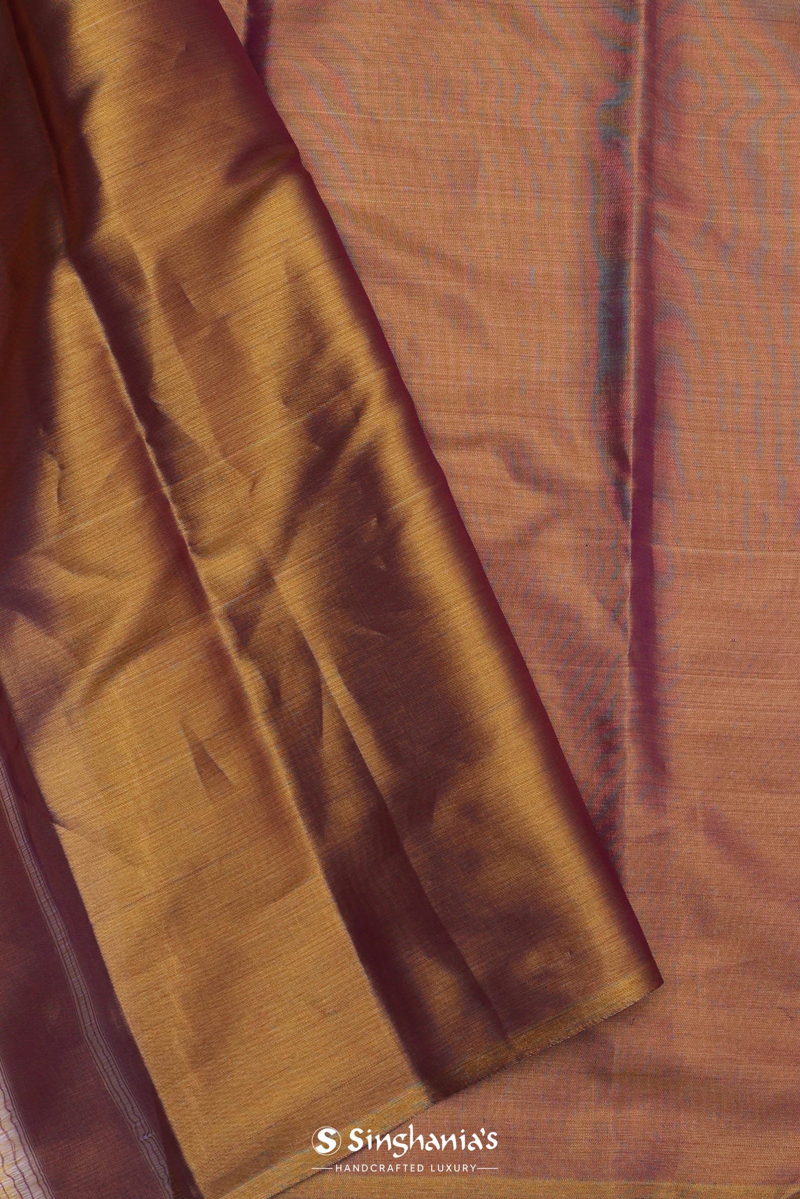 Mint Green Kanjivaram Tissue Silk Saree With Brown Border