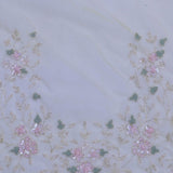 Soft Yellow Organza Embroidery Saree With Pearls And Sequins Detailing