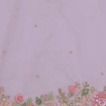 Salmon Pink Organza Embroidery Saree With Pearls And Sequins Detailing