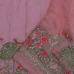 Rose Pink Soft Organza Embroidery Saree