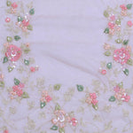 Beige Organza Embroidery Saree With Sequins And Kardana Detailing