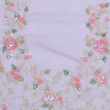 Beige Organza Embroidery Saree With Sequins And Kardana Detailing