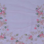 Soft Peach Organza Embroidery Saree