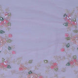 Soft Peach Organza Embroidery Saree