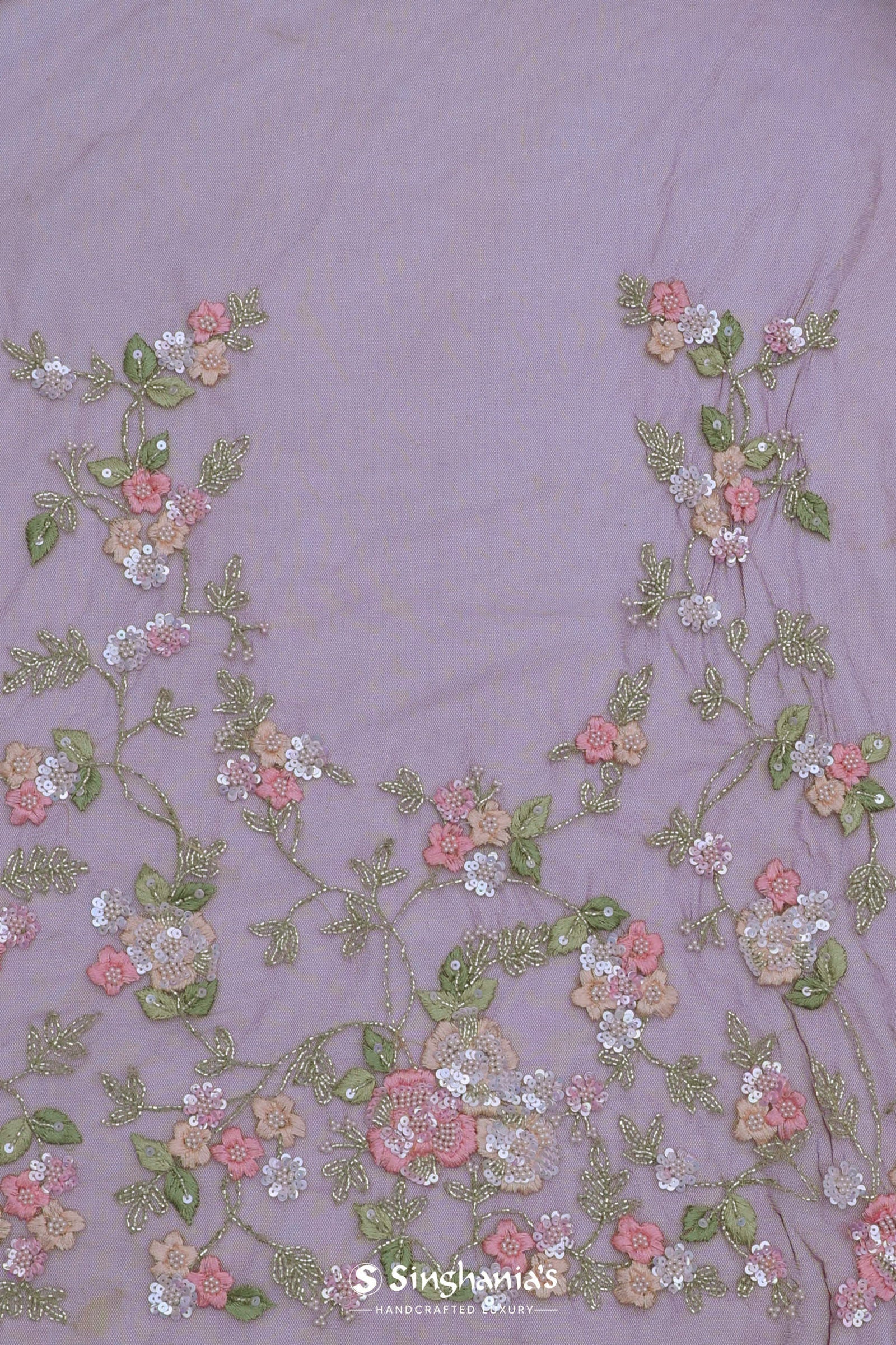 Wine Tissue Organza Embroidery Saree With Floral Border