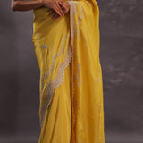 Yellow Organza With Scallop Border