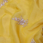 Yellow Organza With Scallop Border