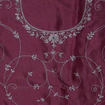 Dual Color Magenta Mulberry Organza Embroidery Saree
