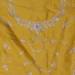 Bright Yellow Organza Embroidery Saree With Scallop Border