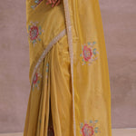 Granola Yellow Organza Embroidery Saree