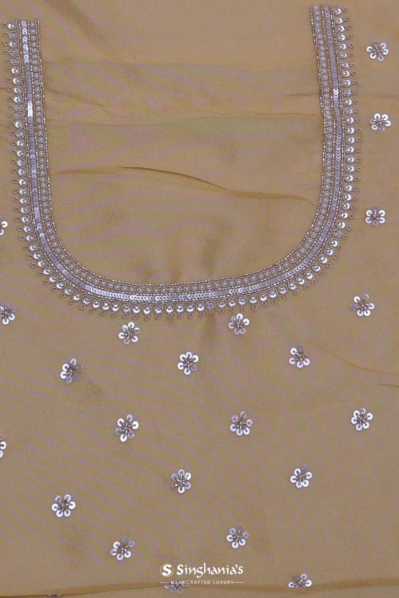 Granola Yellow Organza Embroidery Saree