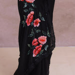 Black Organza Embroidery Saree With Sequins Work