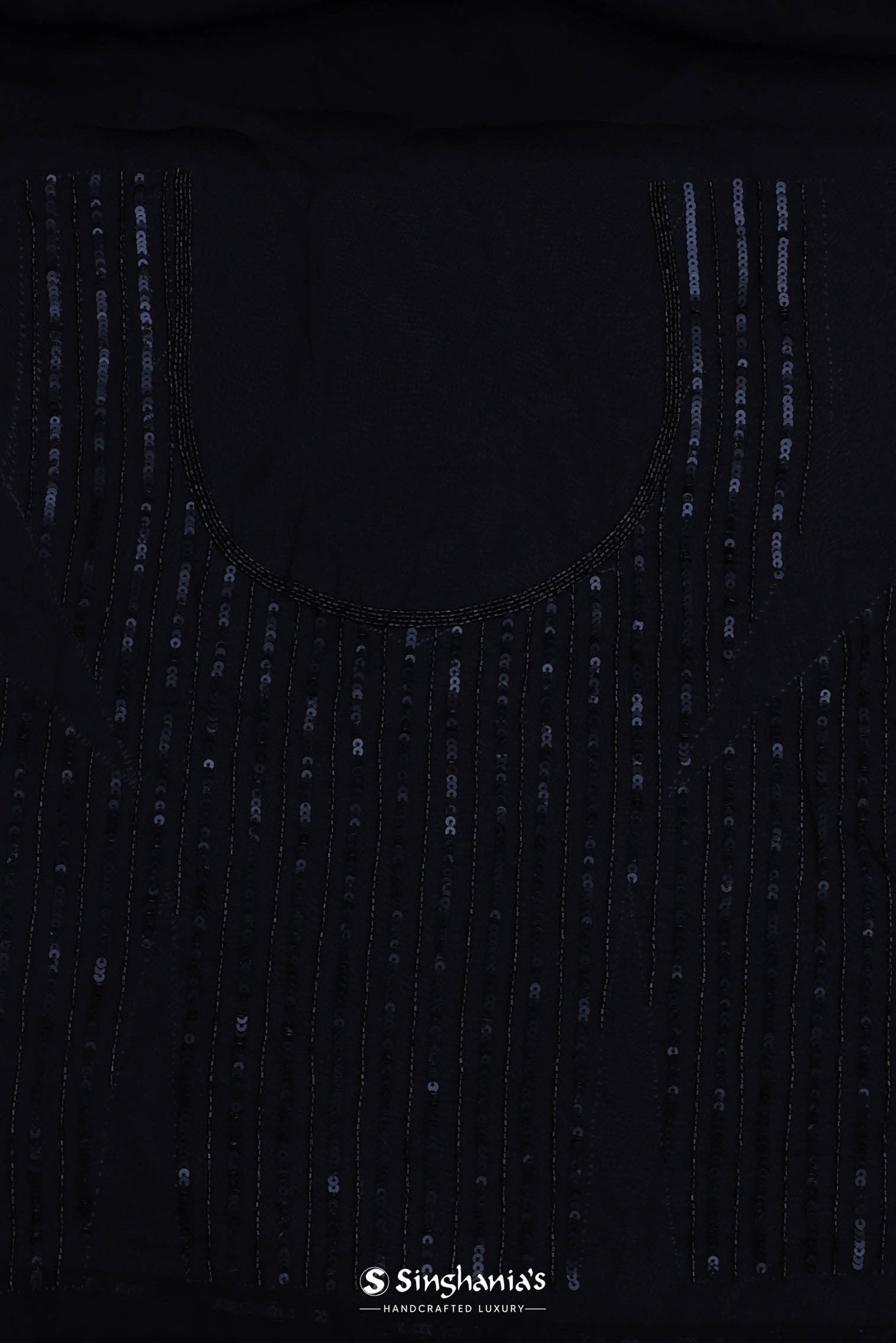 Black Organza Embroidery Saree With Sequins Work