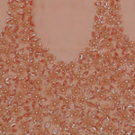 Cantaloupe Orange Organza Embroidery Saree With Small Scallop Border