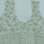Sage Green Organza Embroidery Saree With Small Scallop Border