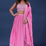 Pink Georgette Lehenga Set