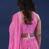 Pink Georgette Lehenga Set