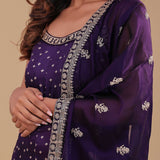Dark Purple Georgette Anarkali Set