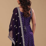 Dark Purple Georgette Anarkali Set