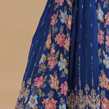 Admiral Blue Chinon Lehenga Set