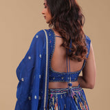 Admiral Blue Chinon Lehenga Set