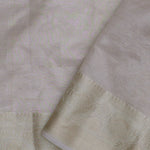 White Crush Tissue Saree With Purple Butta'S