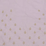 Soft Lemonade Pink Organza Embroidery Saree With Scallop Border