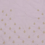 Soft Lemonade Pink Organza Embroidery Saree With Scallop Border