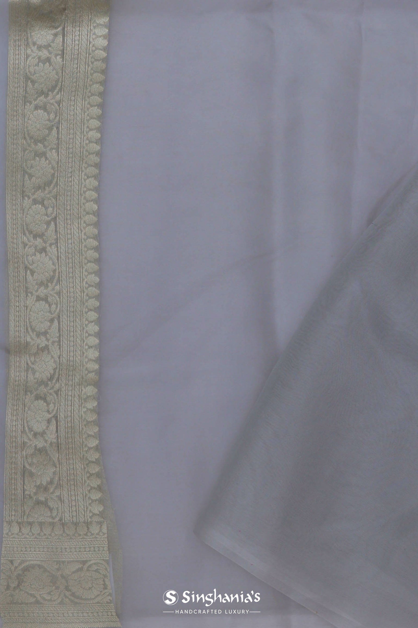 Soft Lemonade Pink Organza Embroidery Saree With Banarasi Border