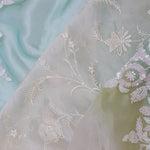 White Organza Embroidery Saree With Designer Border