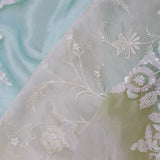 White Organza Embroidery Saree With Designer Border