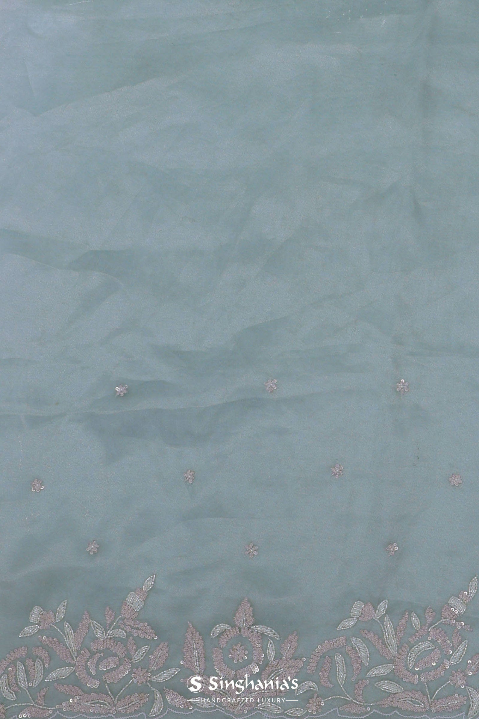 White Organza Embroidery Saree With Designer Border