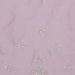 Soft Salmon Pink Crush Tissue With Embroidery Work