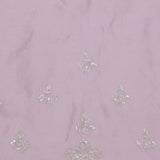 Soft Salmon Pink Crush Tissue With Embroidery Work